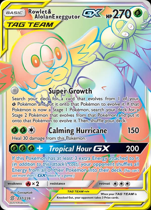 Rowlet & Alolan Exeggutor-GX